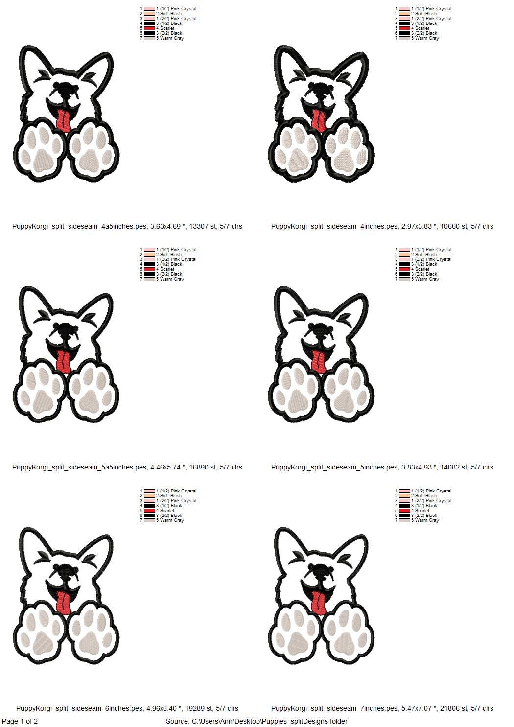 Puppy Bow Split side seam cutout Side Bow Applique machine embroidery designs Trendy Pet Dog lovers Apparel Sweatshirts T-Shirts 4 8 inch