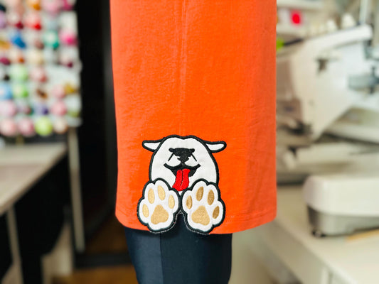 Puppy Bow Split side seam cutout Side Bow Applique machine embroidery designs Trendy Pet Dog lovers Apparel Sweatshirts T-Shirts 4 8 inch