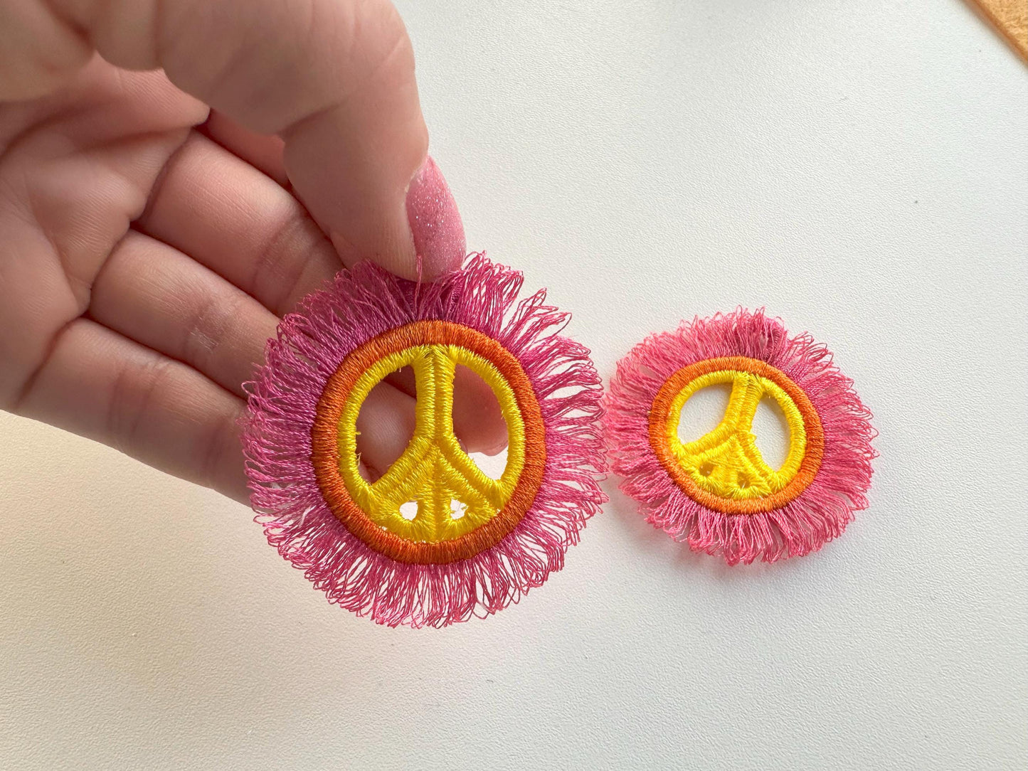 Fringed Peace Sign Earrings FSL