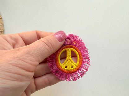 Fringed Peace Sign Earrings FSL