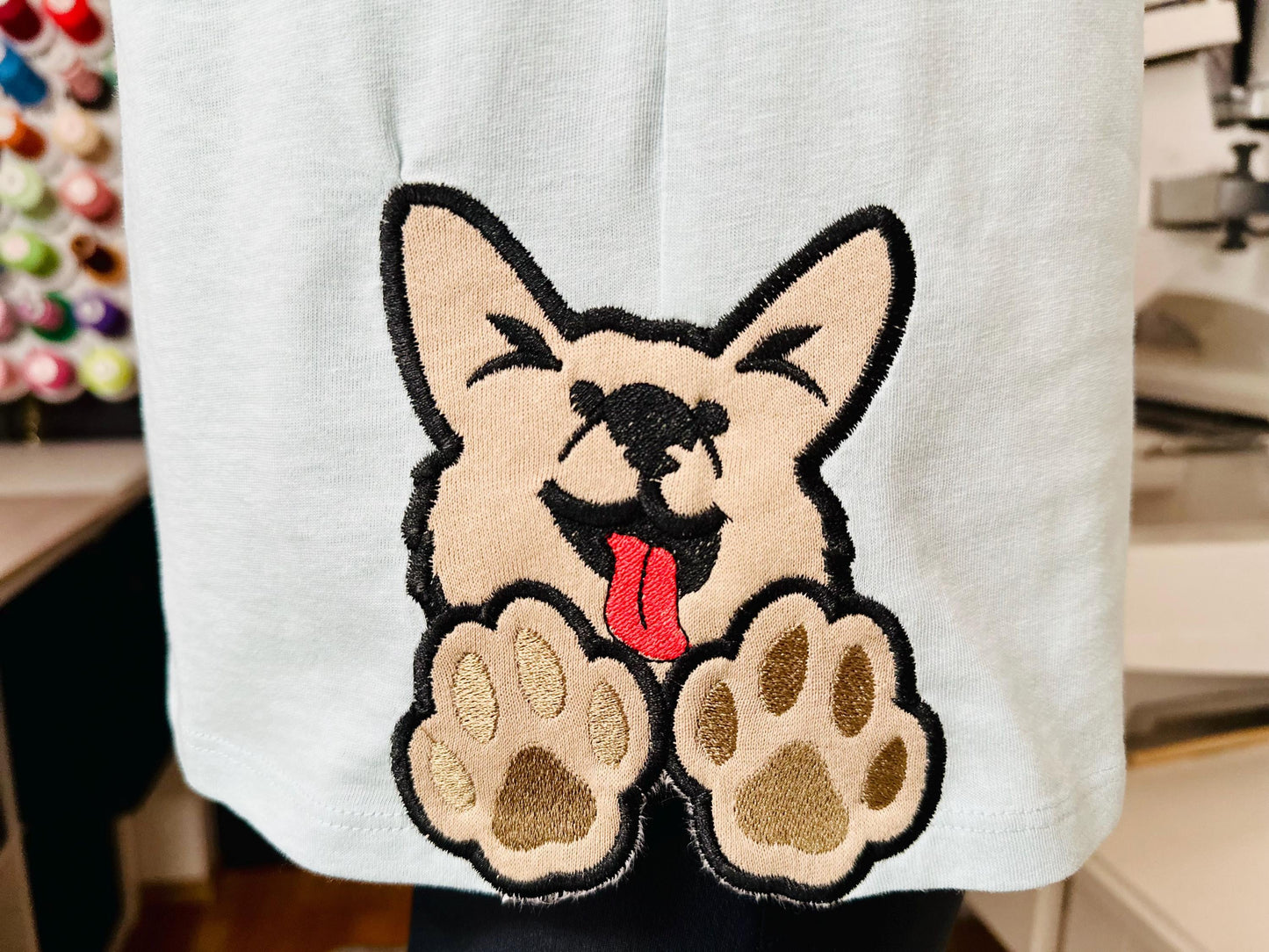 Puppy Bow Split side seam cutout Side Bow Applique machine embroidery designs Trendy Pet Dog lovers Apparel Sweatshirts T-Shirts 4 8 inch