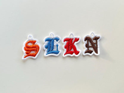 Old English Font FSL free standing lace Hanging Monogram letters numbers machine embroidery designs charm pendant earrings alphabet BX - image 2