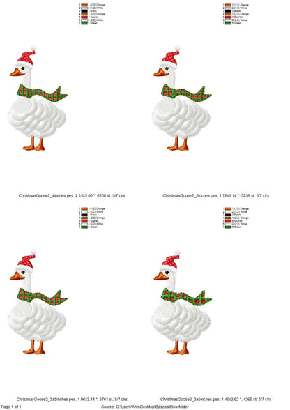 Christmas Merry Festive Fringed Goose Small Fluffy Goose Duck Farm Bird Machine Embroidery Designs 4x4 Fringed for Sweater Sweatshirt Hoodie - Etsy