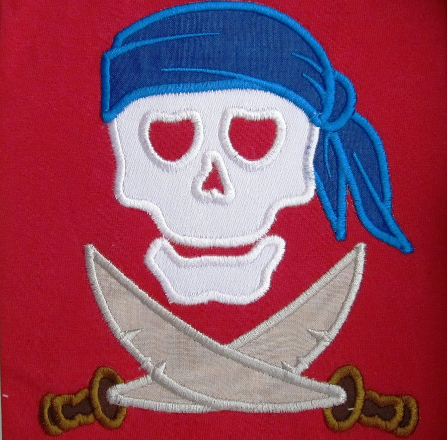 Pirate Skull Machine Embroidery Applique Designs