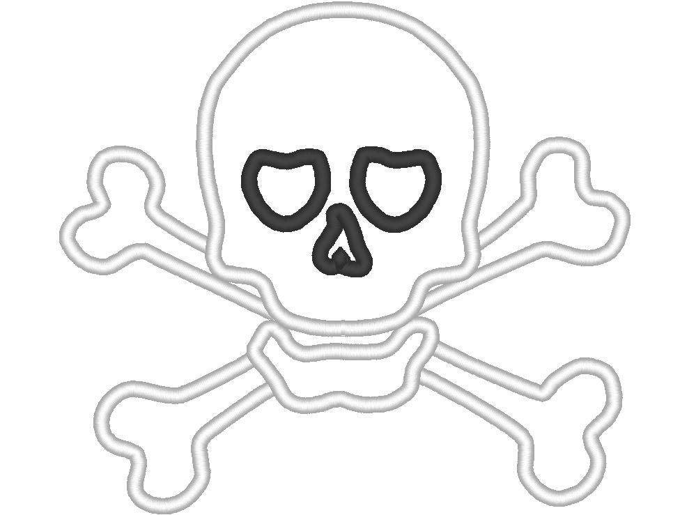 Skull and Crossbones Applique – Instant Download | Artapli