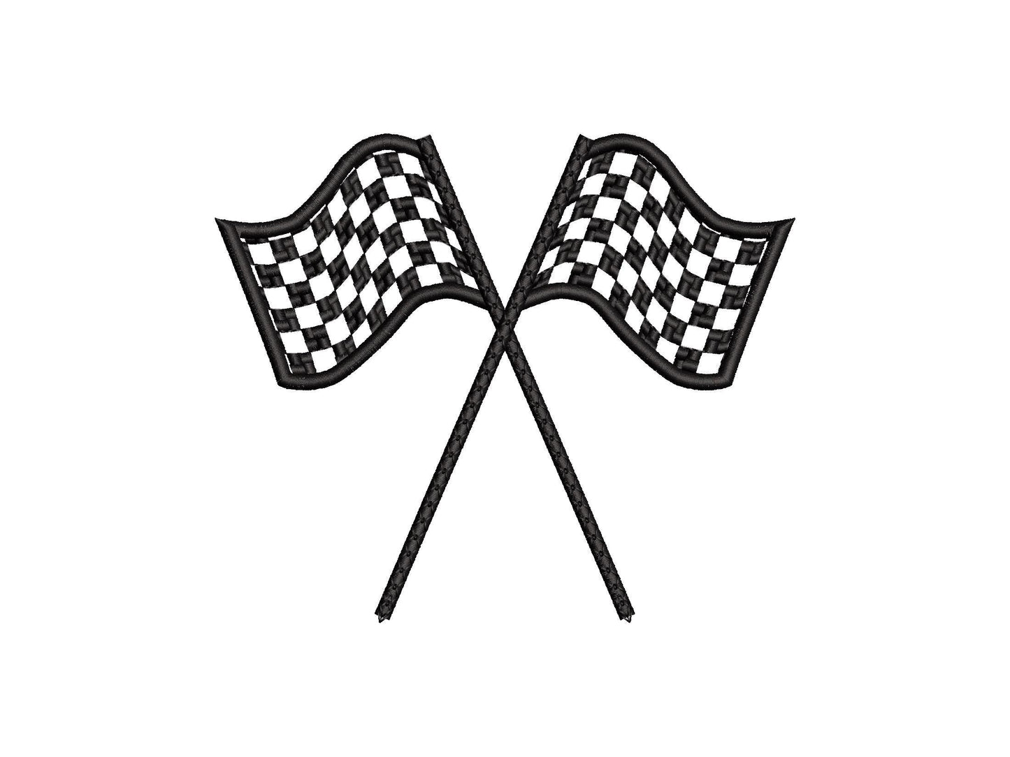 Racing Flags split seam side bow Car Bike Racing Sports Applique machine embroidery designs kids boy outfit t-shirt sweatshirt embroidery