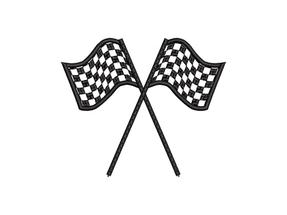 Racing Flags split seam side bow Car Bike Racing Sports Applique machine embroidery designs kids boy outfit t-shirt sweatshirt embroidery