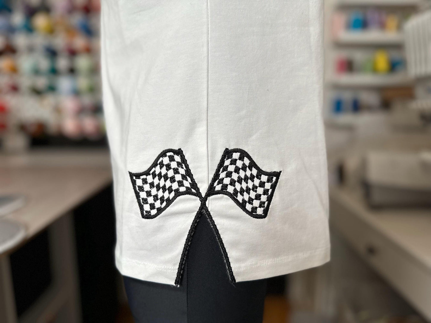 Racing Flags split seam side bow Car Bike Racing Sports Applique machine embroidery designs kids boy outfit t-shirt sweatshirt embroidery