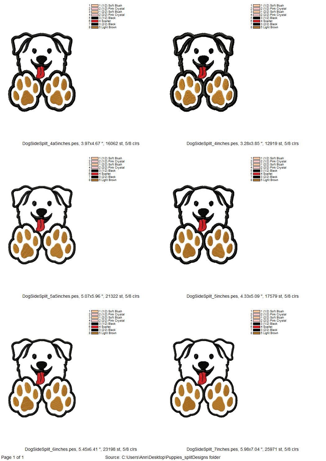 Puppy Bow Split side seam cutout Side Bow Applique machine embroidery designs Trendy Pet Dog lovers Apparel Sweatshirts T-Shirts 4 8 inch