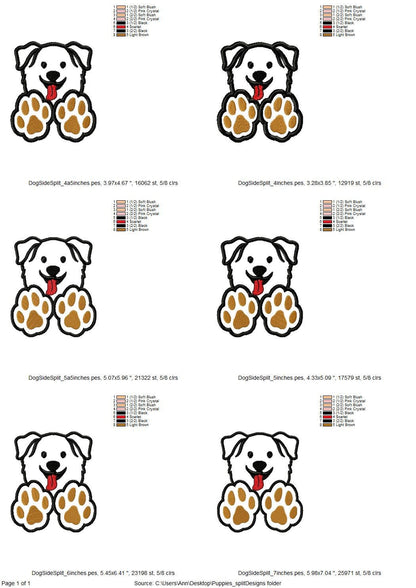 Puppy Bow Split side seam cutout Side Bow Applique machine embroidery designs Trendy Pet Dog lovers Apparel Sweatshirts T-Shirts 4 8 inch