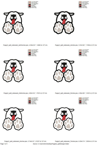 Puppy Bow Split side seam cutout Side Bow Applique machine embroidery designs Trendy Pet Dog lovers Apparel Sweatshirts T-Shirts 4 8 inch