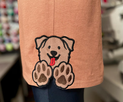 Puppy Bow Split side seam cutout Side Bow Applique machine embroidery designs Trendy Pet Dog lovers Apparel Sweatshirts T-Shirts 4 8 inch