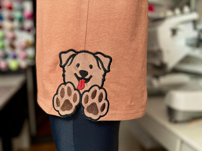 Puppy Bow Split side seam cutout Side Bow Applique machine embroidery designs Trendy Pet Dog lovers Apparel Sweatshirts T-Shirts 4 8 inch