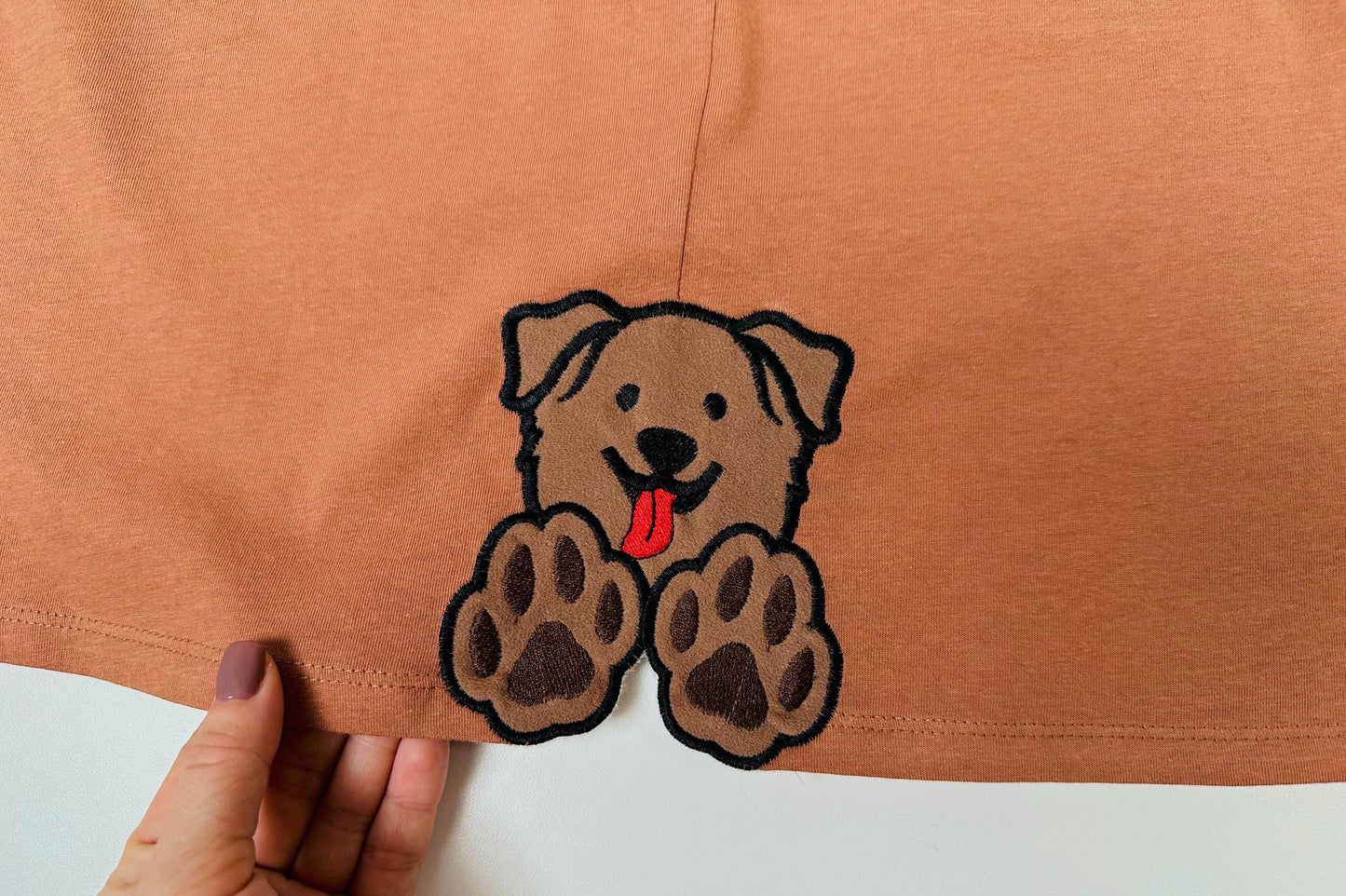 Puppy Bow Split side seam cutout Side Bow Applique machine embroidery designs Trendy Pet Dog lovers Apparel Sweatshirts T-Shirts 4 8 inch