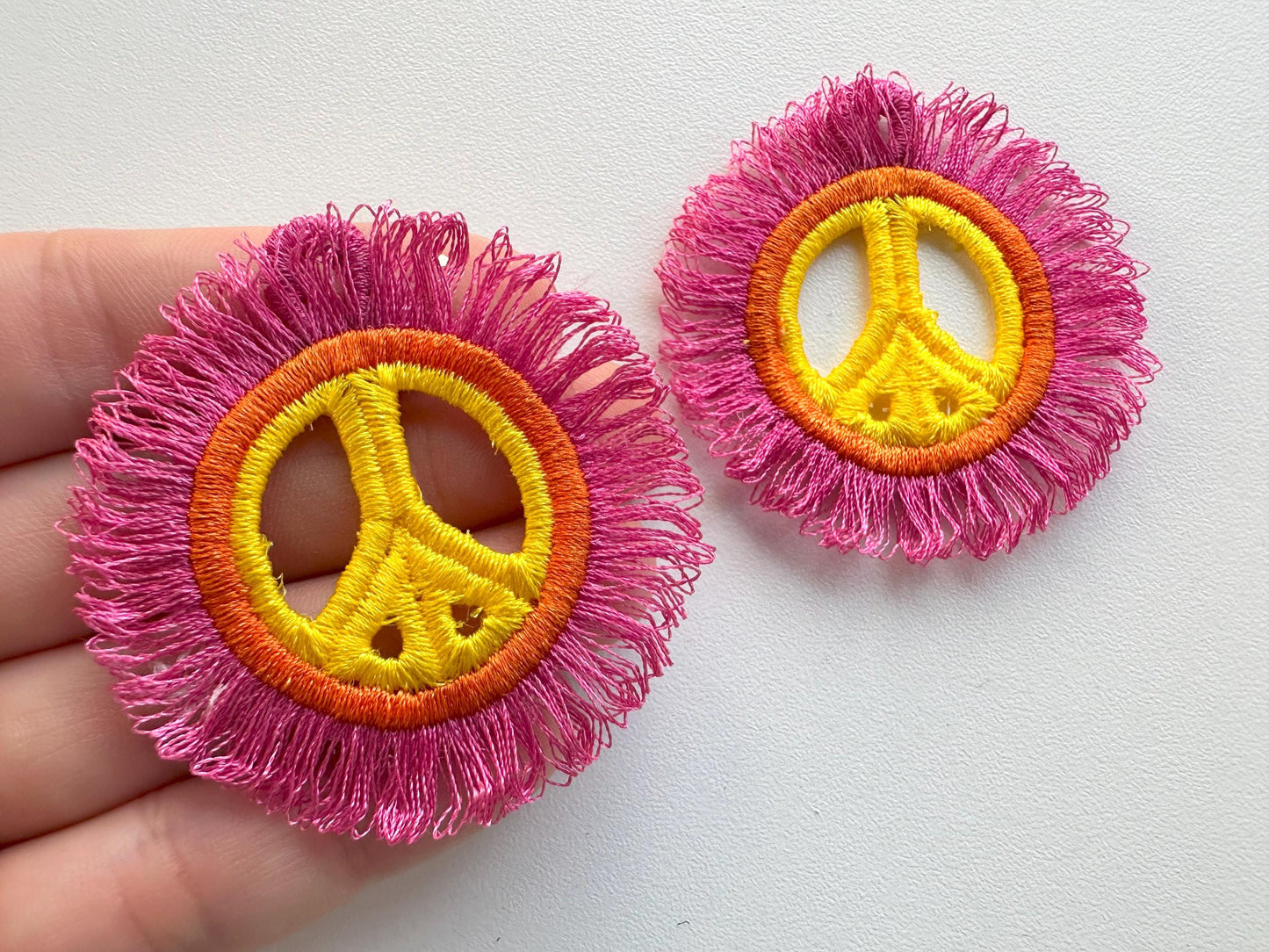 Fringed Peace Sign Earrings FSL