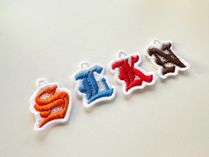 Old English Font FSL free standing lace Hanging Monogram letters numbers machine embroidery designs charm pendant earrings alphabet BX - image 1