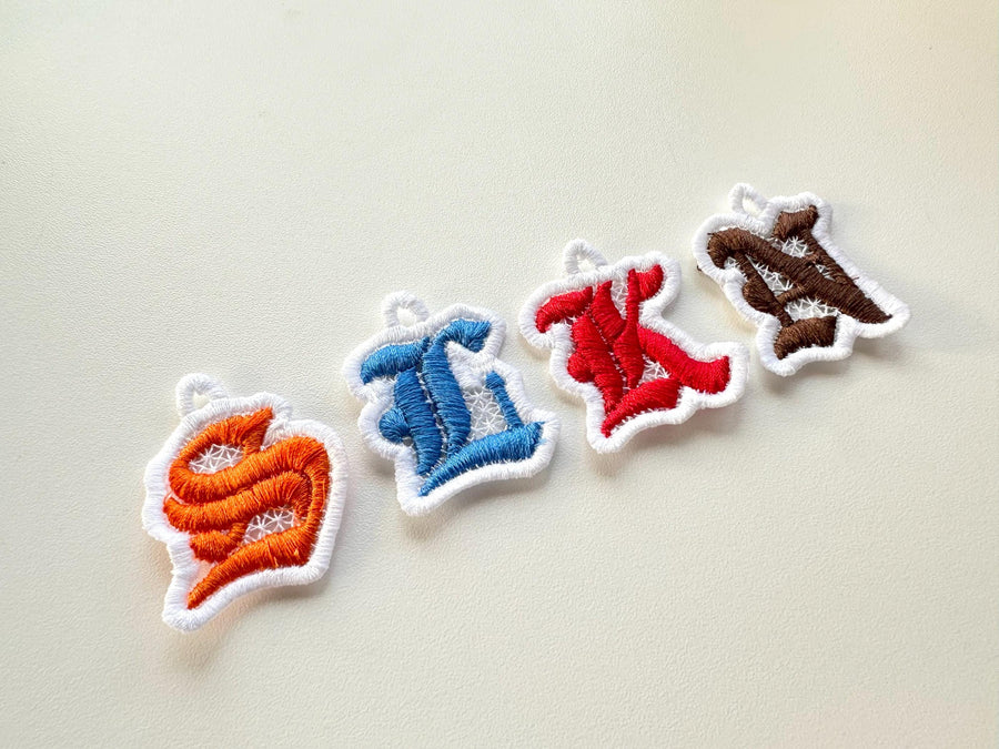 Old English Font FSL free standing lace Hanging Monogram letters numbers machine embroidery designs charm pendant earrings alphabet BX - image 1