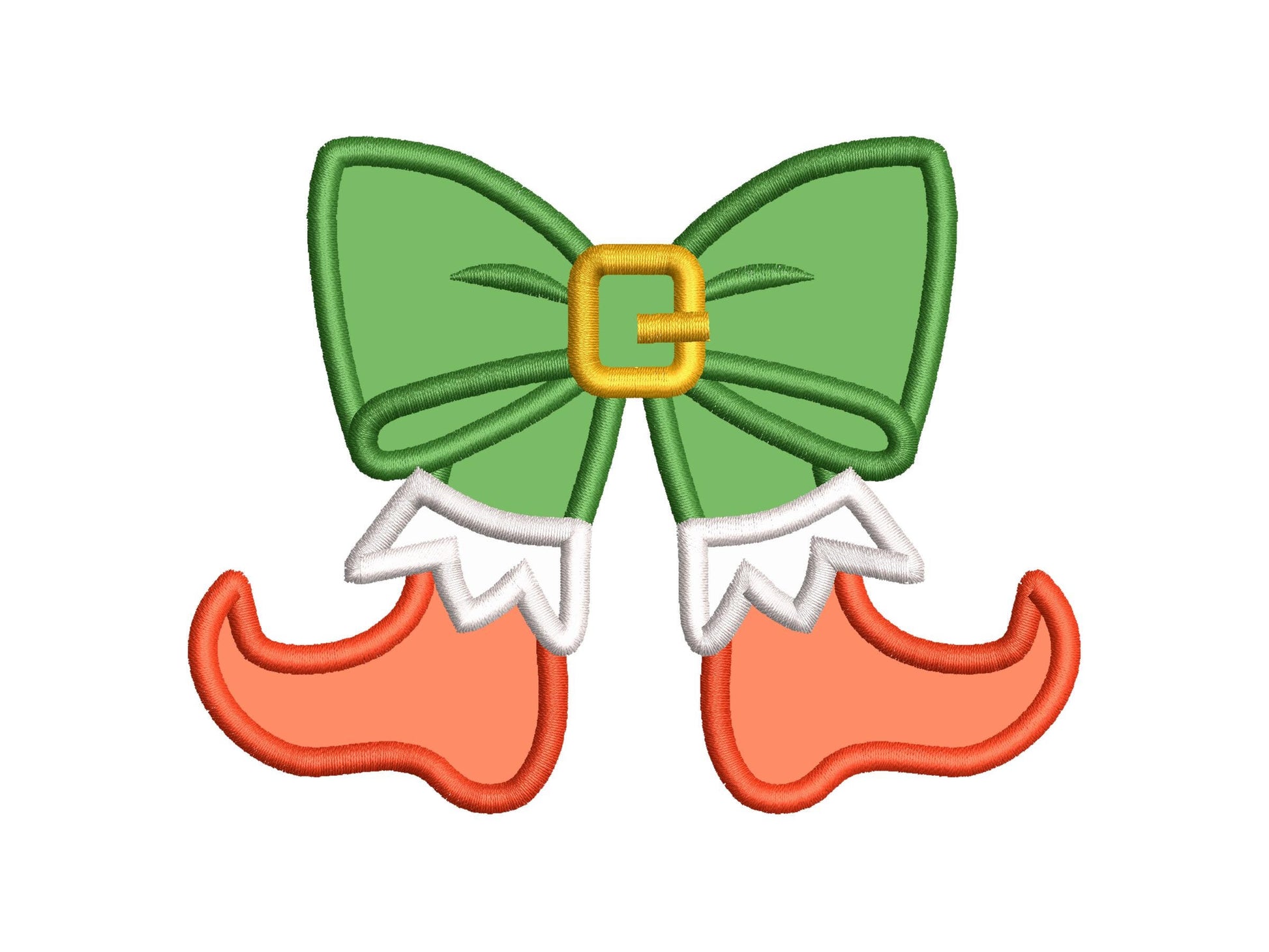 Christmas Elf Bow side bow split seam Santa Helper Elf boots machine embroidery designs sweatshirt t-shirt festive outfit kids design