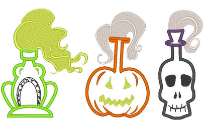 Poison Bottles Set of 3 – Sizes 4" 5" 6" 7" Digital Embroidery File | Artapli