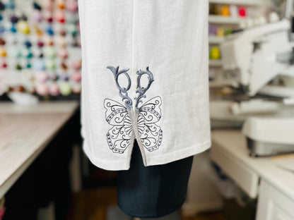 Scissors Stylist Hairdresser Sewist Split Seam Side Bow Butterfly Wings Machine Embroidery Designs for T-Shirts and Sweatshirts Perfect Gift