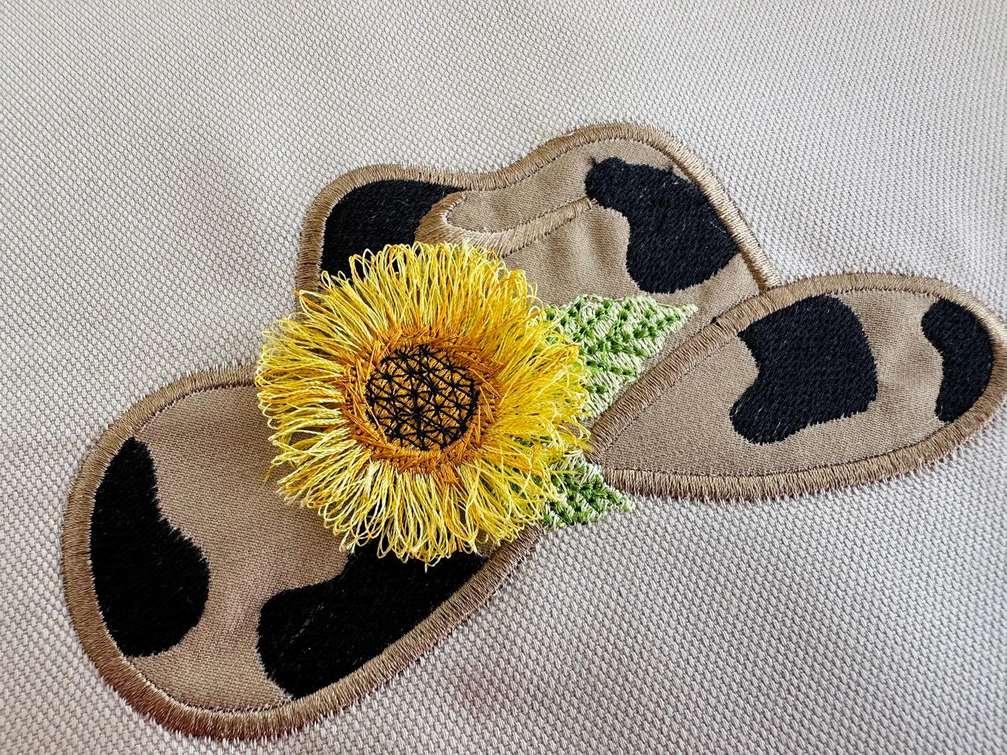 Pretty Cowgirl Cowboy Hat Applique Design Fringed Fluffy Sunflower Machine Embroidery Designs Multiple Sizes 4 to 6 Inch Farm Kids Outfit - Etsy
