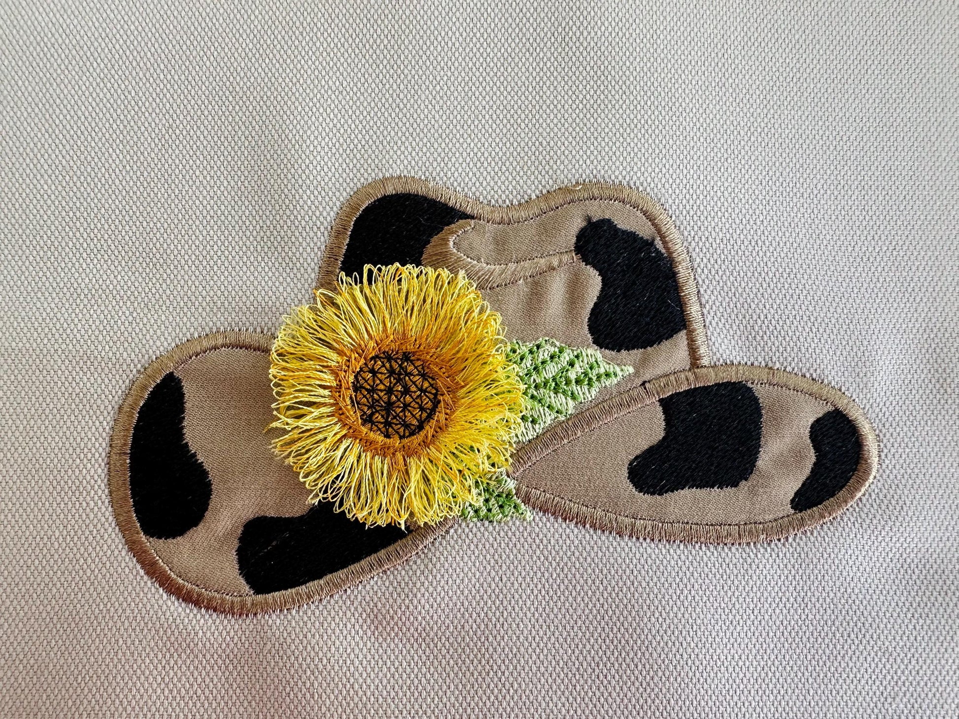 Pretty Cowgirl Cowboy Hat Applique Design Fringed Fluffy Sunflower Machine Embroidery Designs Multiple Sizes 4 to 6 Inch Farm Kids Outfit - Etsy