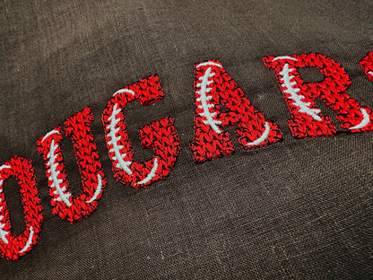 Knit stitch Football FONT hand stitch effect knitted Block Font Varsity Athletic Sport alphabet monogram machine embroidery designs and BX