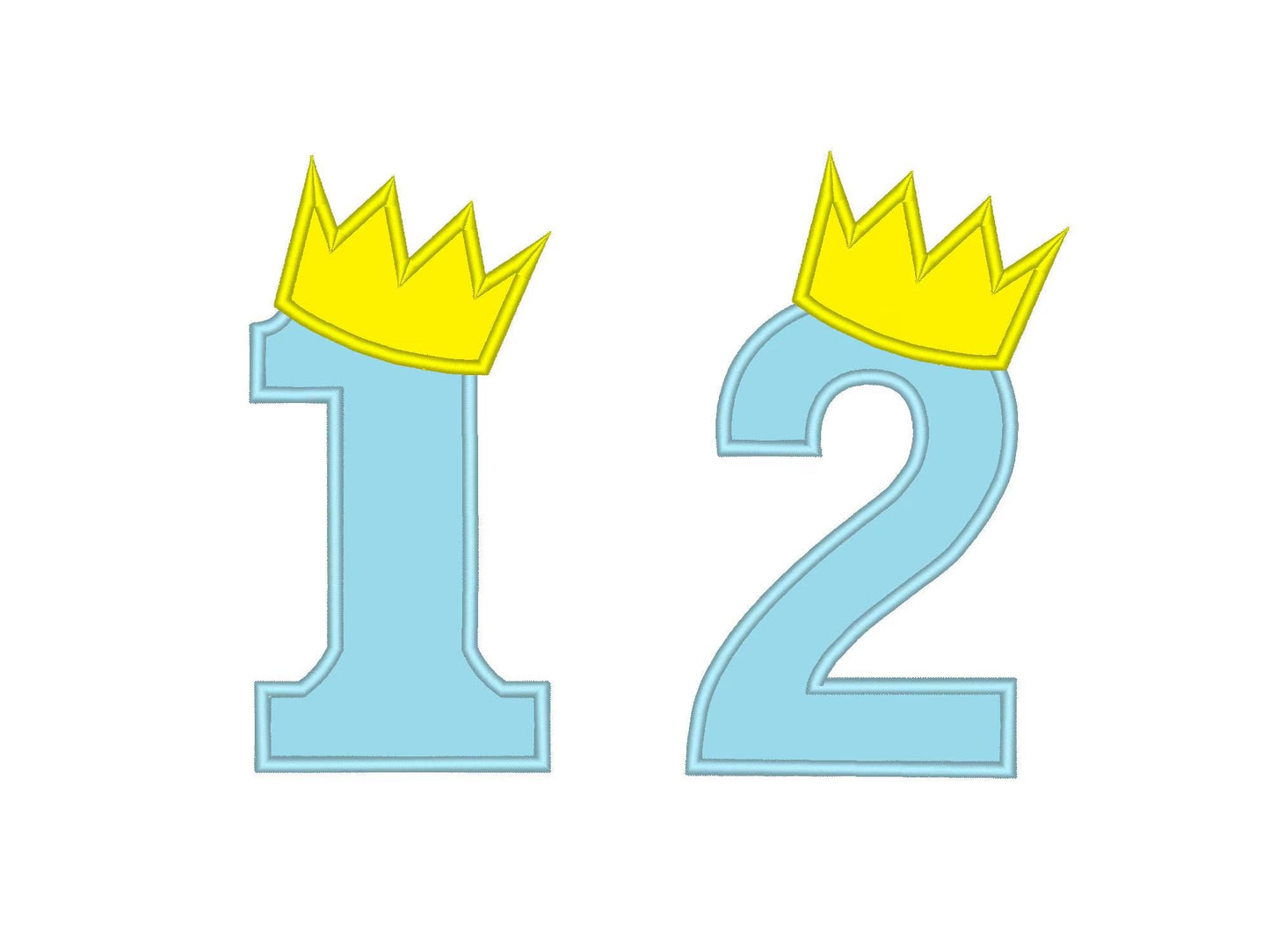 King Crown Birthday Numbers 1-9 Applique machine embroidery designs for Boys
