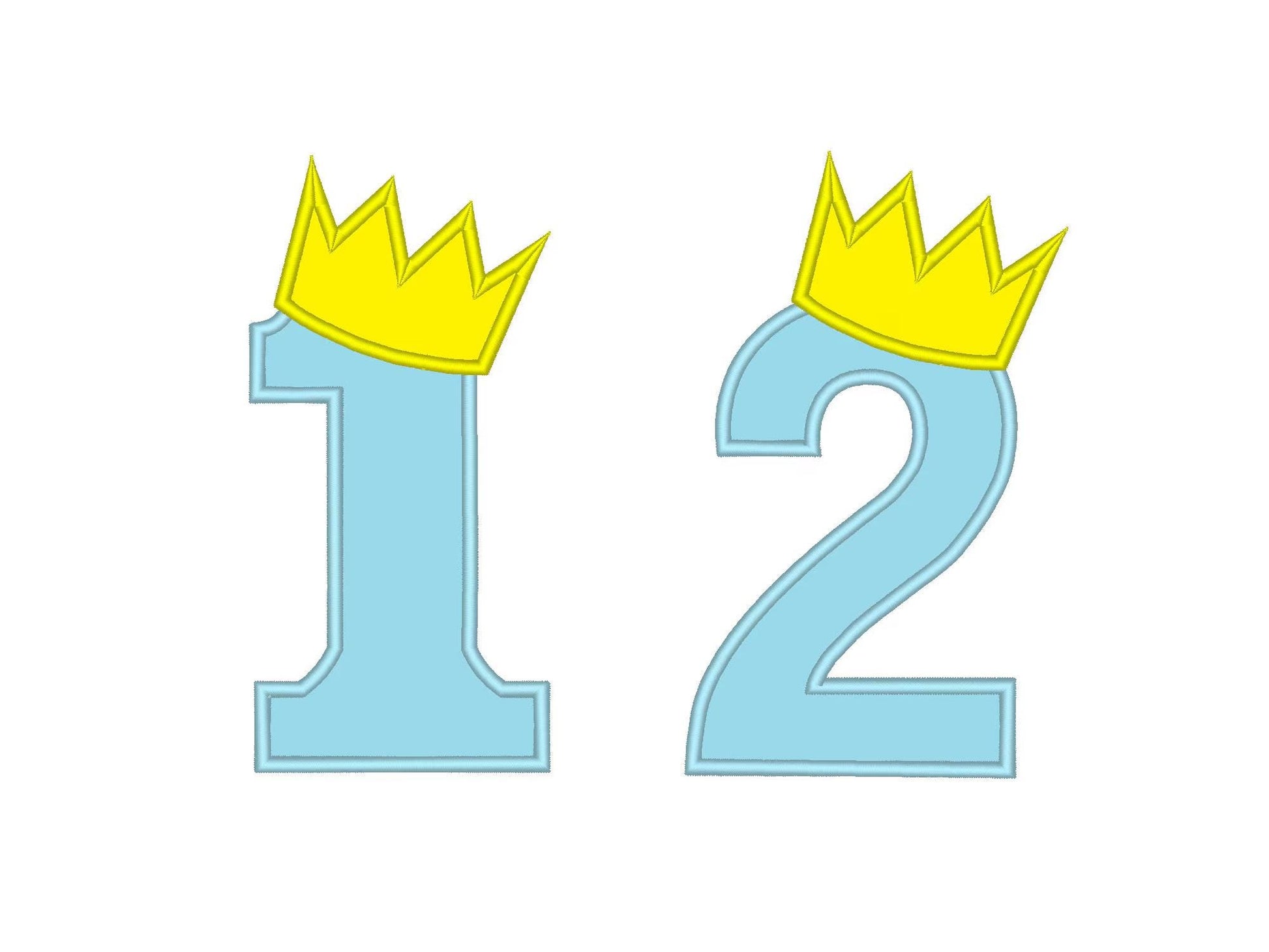King Crown Birthday Numbers 1-9 Applique machine embroidery designs for Boys