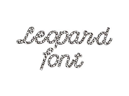 Leopard spots Font alphabet cursive letters and numbers wild animal print monogram machine embroidery designs
