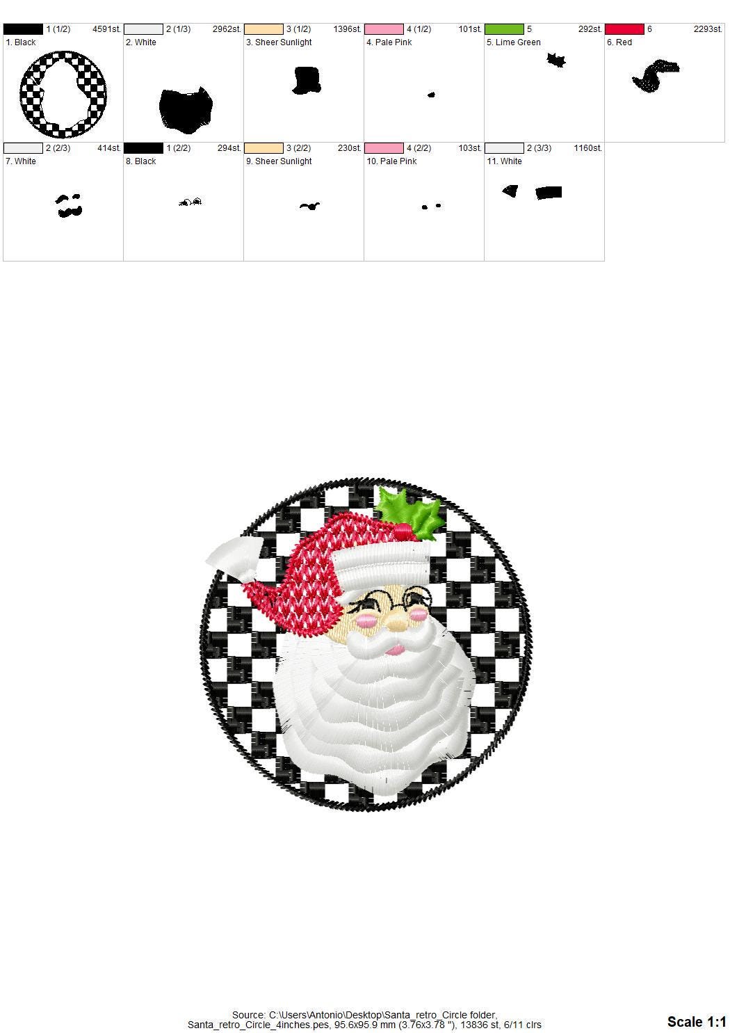 Retro Style Santa Claus Portrait Circle Design Fringed Fluffy Beard Machine Embroidery Designs for Hoop 4x4 5x5 Merry Christmas Sweet Home - Etsy