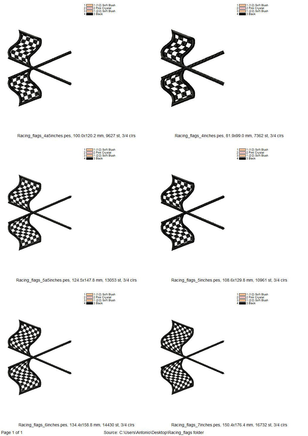 Racing Flags split seam side bow Car Bike Racing Sports Applique machine embroidery designs kids boy outfit t-shirt sweatshirt embroidery