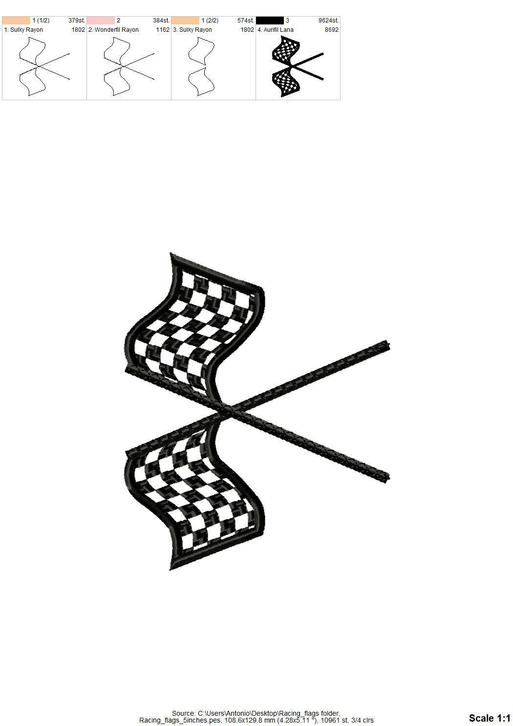 Racing Flags split seam side bow Car Bike Racing Sports Applique machine embroidery designs kids boy outfit t-shirt sweatshirt embroidery