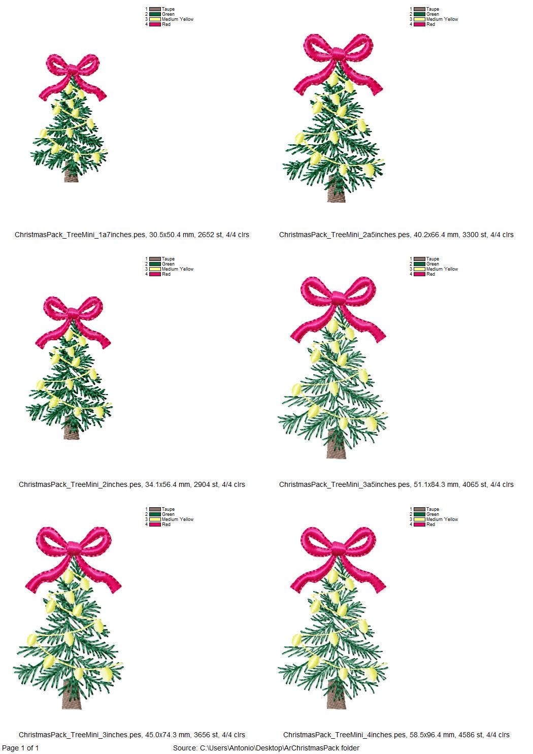 Merry Christmas Pack SET of 3 festive designs Christmas Tree Sparkling Wine and Confetti machine embroidery designs Party Decor small sizes