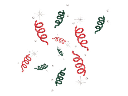 Festive Party Confetti machine embroidery designs Birthday New Year Eve decor kids monogram accent decoration mini sizes 1.8 up to 3 inch