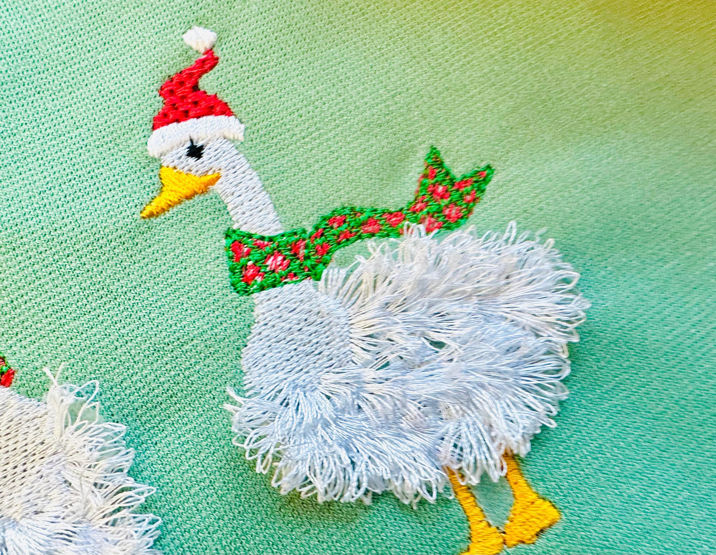 Christmas Merry Festive Fringed Goose Small Fluffy Goose Duck Farm Bird Machine Embroidery Designs 4x4 Fringed for Sweater Sweatshirt Hoodie - Etsy