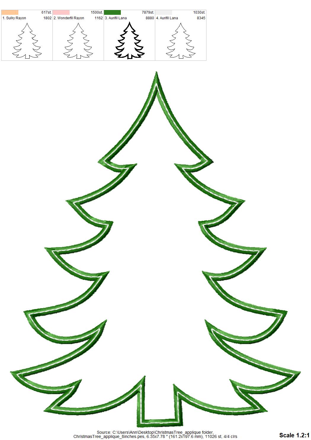 Classic Simply Christmas tree Woodlands Tree Applique Triple Applique design Christmas tree  embroidery designs 4x4 5x7 6x10 Sweatshirt