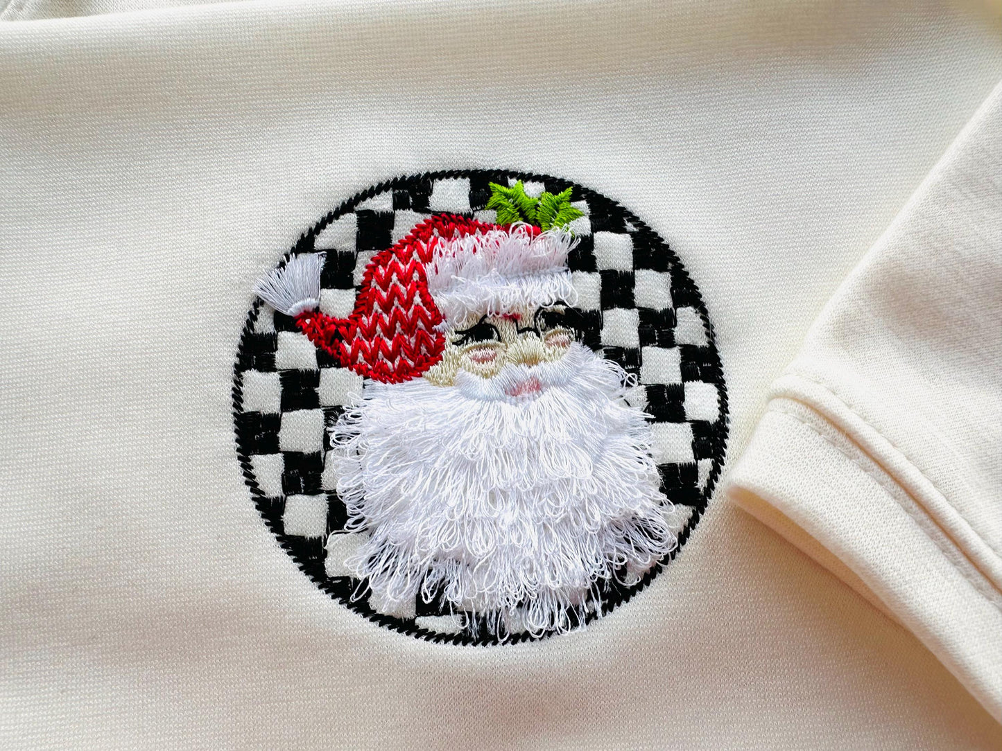 Retro Style Santa Claus Portrait Circle Design Fringed Fluffy Beard Machine Embroidery Designs for Hoop 4x4 5x5 Merry Christmas Sweet Home - Etsy