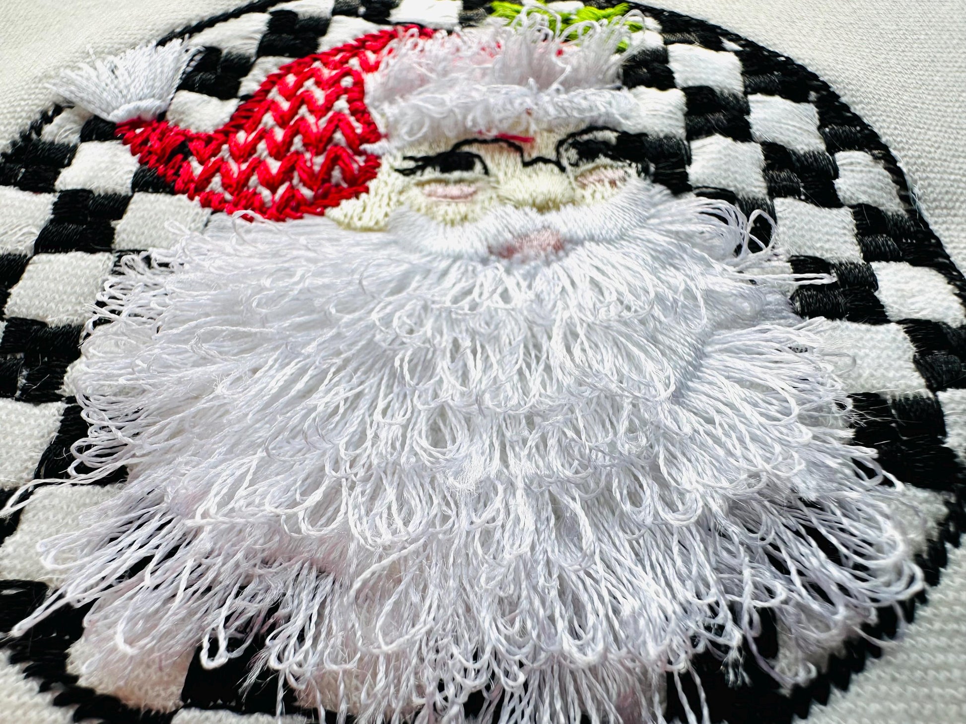 Retro Style Santa Claus Portrait Circle Design Fringed Fluffy Beard Machine Embroidery Designs for Hoop 4x4 5x5 Merry Christmas Sweet Home - Etsy