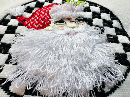 Retro Style Santa Claus Portrait Circle Design Fringed Fluffy Beard Machine Embroidery Designs for Hoop 4x4 5x5 Merry Christmas Sweet Home - Etsy