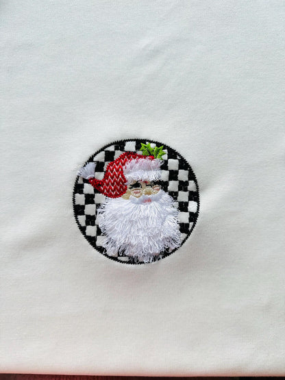 Retro Style Santa Claus Portrait Circle Design Fringed Fluffy Beard Machine Embroidery Designs for Hoop 4x4 5x5 Merry Christmas Sweet Home - Etsy