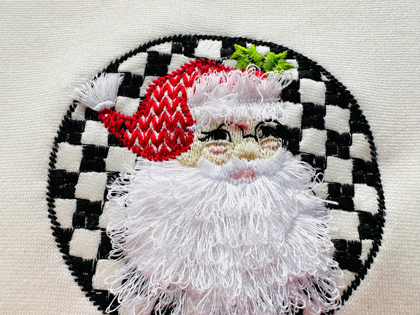 Retro Style Santa Claus Portrait Circle Design Fringed Fluffy Beard Machine Embroidery Designs for Hoop 4x4 5x5 Merry Christmas Sweet Home - Etsy
