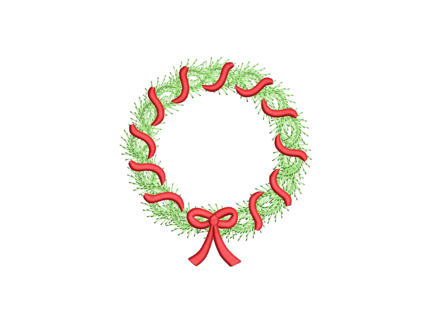 Merry Christmas Wreath with Bow sweet home Holiday decoration with ribbon festive machine embroidery designs sizes 4 up to 5.5 inch