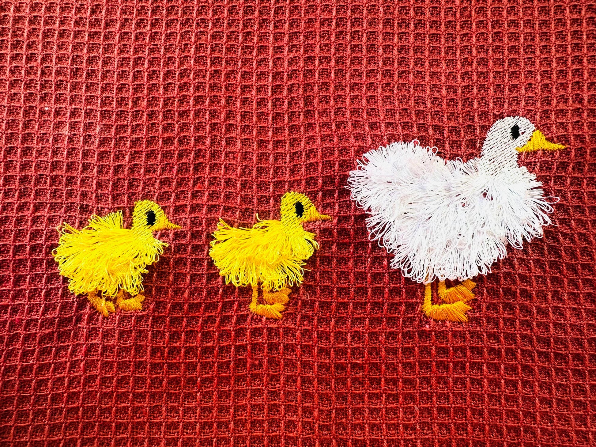 Fluffy Duck Mama and Cute Duck Chick Baby 3 in a Row Fringed Little Farm Bird Kids Fringed Chenille Fur Machine Embroidery Designs 4 to 6in - Etsy