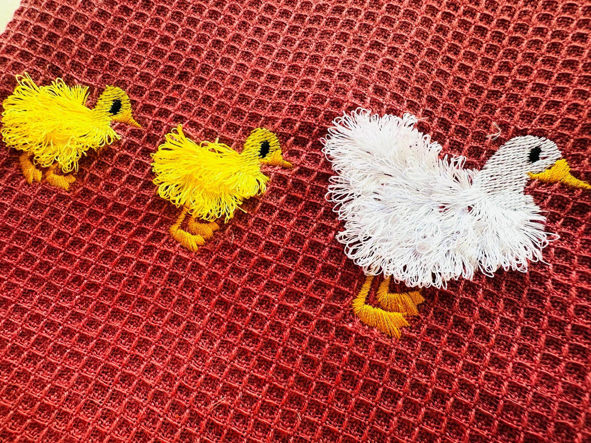 Fluffy Duck Mama and Cute Duck Chick Baby 3 in a Row Fringed Little Farm Bird Kids Fringed Chenille Fur Machine Embroidery Designs 4 to 6in - Etsy