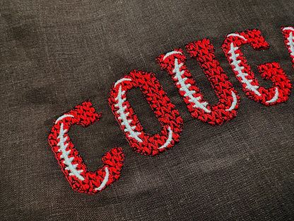 Knit stitch Football FONT hand stitch effect knitted Block Font Varsity Athletic Sport alphabet monogram machine embroidery designs and BX