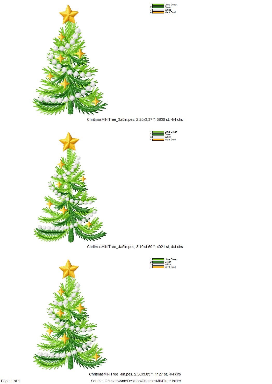 Vintage Classy Christmas Tree – Christmas machine embroidery design by Artapli