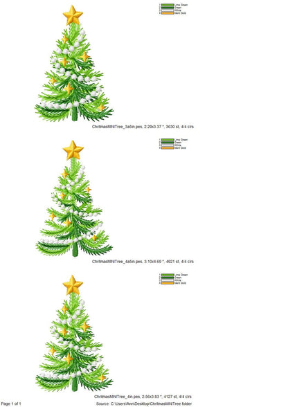 Vintage Classy Christmas Tree – Christmas machine embroidery design by Artapli