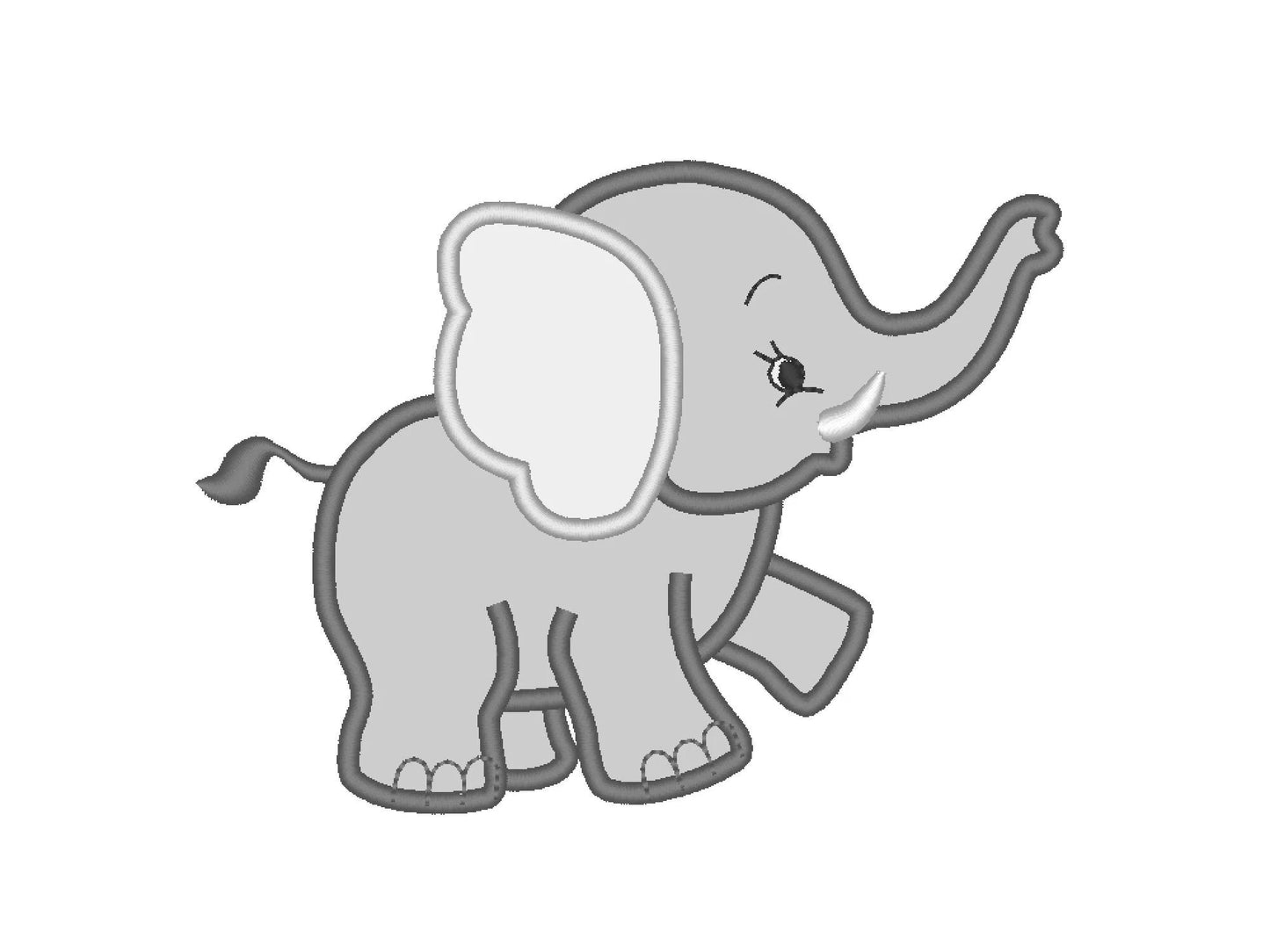 Little Elephant baby boy Applique machine embroidery designs
