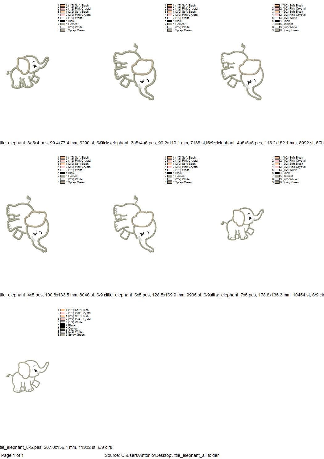 Little Elephant baby boy Applique machine embroidery designs